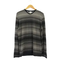 アルマーニ コレツィオーニ ARMANI COLLEZIONI マルチボーダーカットソー Tシャツ 長袖 XXL グレー 黒 ブラック /AT ■OSのサムネイル