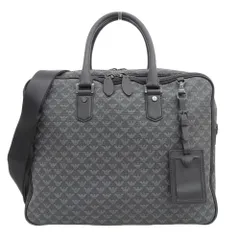 超美品 エンポリオアルマーニ Emporio Armani 現行イーグルロゴ レザー & PVC 2way ショルダ クロスボディ メッセンジャ ブリーフバッグ メンズ ビジネス