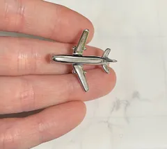 飛行機 航空機 エナメル ブローチ ゴールド シルバー