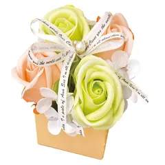 ポピー名古屋 ソープフラワー 造花 花束 ギフト シャボンフラワー 誕生日 記念日 お見舞い クリスマス プレゼント S-110 グリーン 0