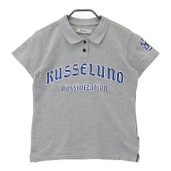 【新品】ラッセルノ ポロシャツ サイズ5 ボーダー　ロゴ　半袖 美品 Russeluno ラッセルノ 半袖ポロシャツ イエロー 5 ビッグロゴ