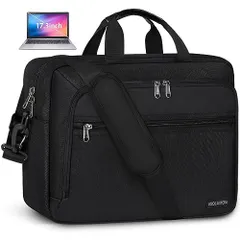 17.3inch [IGOLUMON] ビジネスバッグ パソコンバッグ 大容量 ノートパソコン用ＰＣバツグ・ケース 軽量 15.6インチ/17.3インチ 撥水加工 A4 B4 就活 2WAY ノートPCバッグ リクルートバッグ 出張 通勤 通学 Black-1