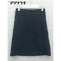 ◇ ADAM ET ROPE アダムエロペ サイドジップ 膝丈 フレア スカート サイズ38 ネイビー レディース 【中古】 【1101270013543】
