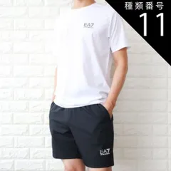 種類11:ブラック　+　ブラック/L トレーニングウエア メンズ 半袖上下セット セットアップ  ブランドロゴ 大きいサイズあり 薄手 快適 収納袋付 EA7エンポリオ アルマーニ EA7 8NPV03
