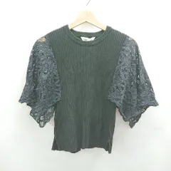 ◇ ⊂ TORRAZZO DONNA 袖部分は透け柄 半袖 半袖ニット サイズ表記なし ブラック系 レディース E  【1507030009182】