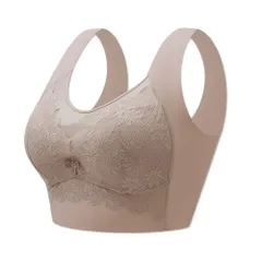 Karly Shop ノンワイヤーブラ シームレス レース ブラジャー ナイトブラ バストケア 育乳 盛れる おしゃれ セクシー 楽 大きいサイズ as3268