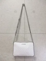 【美品】MICHEAL KORS マイケルコース ショルダーバッグ スクエアバッグ チェーンショルダー モノグラム グレー シルバーカラー 35F8STTC3B