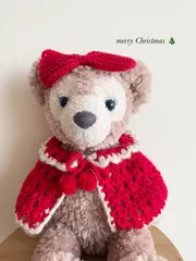 クリスマスコスチューム🧸　シェリーメイ　手編みのポンチョ＆リボン