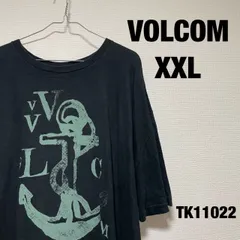 VOLCOM Tシャツ 半袖 XXL ブラック ビッグプリント イカリ モード ボルコム 古着 TK11022