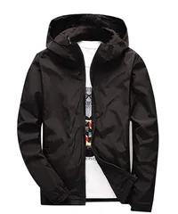 4XL_ブラック [ニーマンバイ］ ウィンドブレーカー ナイロン ジャケット 軽量 マウンテン パーカー ユニセックス メンズ カジュアル ジップアップ ブラック 大きい サイズ 防風 防水 登山 キャンプ スポーツ アウトドア タウンユース ランニング ジョ