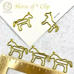 【ゴールド 馬 クリップ】10個 ホース ポニー 馬主 競馬 ウマ ゼムクリップ ペーパークリップ ステーショナリー ブックマーク ラッピング 文房具 デスクアイテム かわいい 母 娘