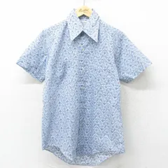 M/古着 半袖 シャツ メンズ 70s 総柄 紺他 ネイビー 24jun15 中古 トップス