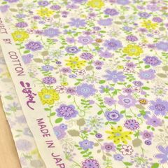 約110×27㎝　花柄  小花 ブロード生地　コットンこばやし KTS3568-D パープル　生地 布地 布 ハンドメイド