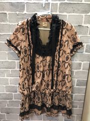 【F4-18】◇ axes femme タグ表記サイズM ワンピース　薄いピンク色　花柄