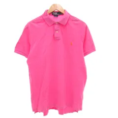 ポロ バイ ラルフローレン Polo by Ralph Lauren ポロシャツ 鹿の子 ロゴ 刺繍 半袖 L ピンク /AE
