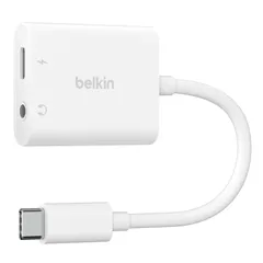 Belkin [Apple公認] 2 in 1 USB-Cデュアルアダプター 3.5mmオーディオ + USB-C充電 USB-C PD60W急速充電 DAC内蔵 Android スマートフォン Galaxy/Xperia/Pixel/AQUOS/iPad P