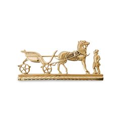 HERMES エルメス 馬車 ホースキャリッジ モチーフ ブローチ ゴールド フランス製 Made in France ヴィンテージ