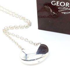 『DENMARK 322』シルバーネックレス　ジョージ・ゼンセン　琥珀 GEORG JENSEN ジョージジェンセン ネックレス beans ビーンズ