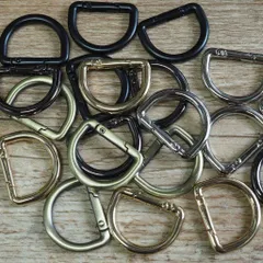 【4個セット】バネ付きＤカン 【34mm】 Ｄ型カラビナ フック金具 キーホルダー/ハンドメイド/アクセサリー部品 srk71【makuzo shop】