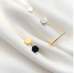 b-0285 ピアス 六角 つけっぱなし 小さい シンプル 軟骨 金属アレルギー シルバー 小さめ ミニ シルバー925 アレルギー対応 20G 仕事用 小さいピアス 六角ピアス つけっぱなしピアス シンプルピアス セカンドピアス アレルギー対応ピアス 仕事