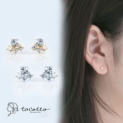 ピアス レディース フープピアス チタンポスト キュービックジルコニア 金属アレルギー ニッケルフリー 韓国ピアス ギフト【tocotto】（トコット）【公式】ピアス レディース 韓国ピアス ピアス 20代 ピアス 30代 ピアス 40代【tw-ccp-34】