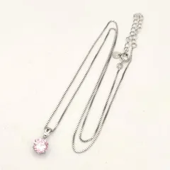 【美品】ジルコニアネックレス　カラーストーン　S925　SILVER