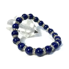ラピスラズリ パワーストーン ブレスレット 8mm 12月誕生石 （シルバー）メンズ・レディース　男性・女性　数珠ブレス　開運 [21]