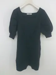 ◇ SLY スライ 五分袖 ミニ ワンピース サイズ1 ブラック ホワイト系 レディース E  【1303200001570】