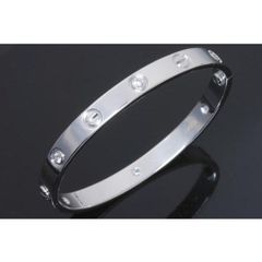 カルティエ ラブブレス ハーフダイヤ LOVE ブレスレット K18WG  K18ホワイトゴールド6Pダイヤ #16