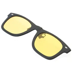 GoodsLand 超軽量 クリップオン サングラス 偏光 調光 跳ね上げ ウェリントン UV 400 カット メンズ レディース GD-CLGL-YE