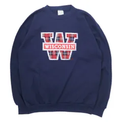 アメリカビンテージ　スウェット　Wisconsin 90's 青刺繍タグ チャンピオン ''WISCONSIN'' フットボール型
