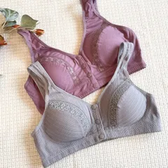 新品 ✿ 2枚組 マタニティブラ 大きめ 授乳ブラ ノンワイヤー 前開き