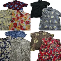 古着卸 まとめ売り ブランドmix アロハシャツ 半袖シャツ 10枚セット (メンズ XL /2XL ) ノーティカ チャップス トミー 中古 古着 NA3124