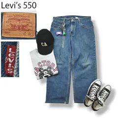 00s ヴィンテージ リーバイス Levi's 550 HUSKY リラックス フィット テーパード デニム パンツ ジーンズ ジーパン ジップアップ 33x28 インディゴ アメカジ ストリート メンズ レディース ユニセックス