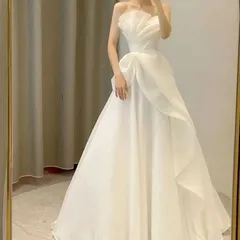 ウエディングドレス 花嫁 ドレス 前撮りドレス ウェディングドレス 二次会ドレスオフショルダー オフショル 前撮り ドレス 花嫁 かわいい  二次会ドレス フォトウェディング 可愛い シンプル 後撮り 結婚式