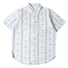 orslow オアスロウ シャツ サイズ:1 総柄 コットン ボタンダウンシャツ B.D ホワイト ブルー 白青 1 トップス カットソー 半袖シャツ カジュアルシャツ