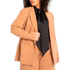 【送料無料】 エロクイ レディース ジャケット・ブルゾン アウター Eloquii Women's Plus Size The 365 Suit Patch Pocket Blazer Biscuit