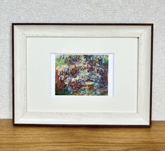 モネ☆睡蓮のとき☆展覧会限定◎新品額付☆マット付ポストカードフレーム◇Claude Monet☆A4サイズ程度☆18