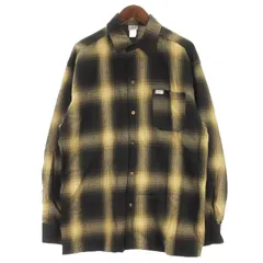 キャルトップ Caltop オンブレチェックシャツ 長袖 USA製 ブラック M ■GY28