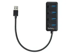 【新品・2営業日で発送】スターテック USB 3.0ハブ オン／オフ・スイッチ付きUSB-Aポート X4 バスパワー対応 USB 3.【HB30A4AIB】