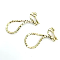 良品　MONET　モネ　ヴィンテージ ツイスト ゴールド イヤリング