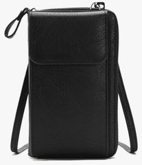 新品 未使用 ポシェット スマホポーチ 長財布 お財布ポーチ ショルダー レディースバッグ セカンドバッグ 携帯ポーチ ウォレットバッグ 縦型 軽量 おしゃれ レディース プレゼント ギフト 黒 クロ ブラック(kk 4217 bbb250)