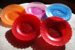 【カラフルプラスチック豆皿】福/囍/5色/ベトナム雑貨/小皿/ソーサー/ベトナムチェー/ベトナム料理/台湾/夜市/ダブルハピネス/喜喜/コースター