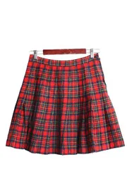 【お得なクーポン配布中!】 70s USA製 ペンドルトン チェック ウール プリーツ スカート レディース S 程 / PENDLETON 70年代 ヴィンテージ タータンチェック ひざ丈