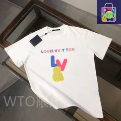 【本日限定特価】Louis Vuitton メンズ カジュアルTシャツ 夏用 270g 高品質コットン 米白/ブラック M-3XL [本日特価|新品未使用品]
