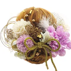 【新着商品】造花飾り 和玉 ダリア 赤 ヘアアクセサリー 成人式 ゴールド 髪飾り 水引 ヘッドパーツ あじさい 振袖 ドライフラワー 着物 卒業式 七五三 浴衣 8色展開 袴 結婚式 かすみ草 和装 [JZOON] 造花 手作り 専用ケース付き