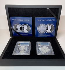 2枚セット 2021 オルダニー ゴチック・クラウン 銀貨 PCGS ゴシック