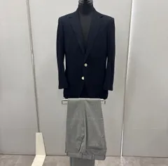 春夏大活躍！サンプル品未使用　コットンネイビーブレザー　ウールポリグレーパンツ2本セット　ジャケット46相当、パンツ48相当