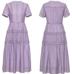 ネックティアードワンピース