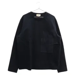 HERMES (エルメス) 胸ポケットレイヤードデザイン ロングスリーブ長袖Tシャツ ネイビーのサムネイル
